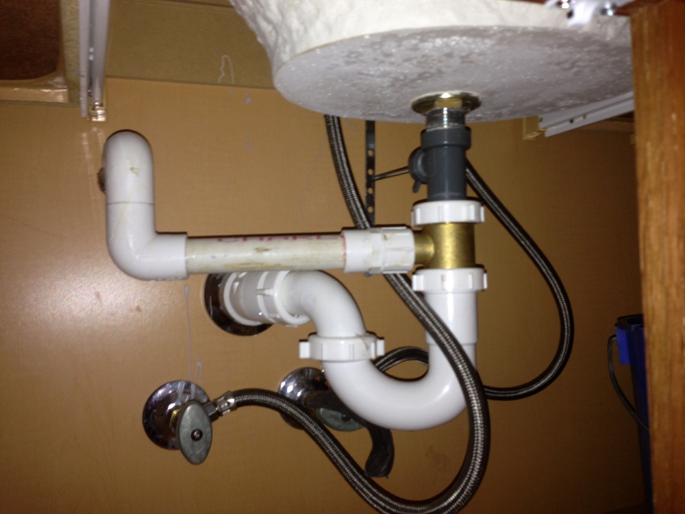 bathroom sink pipe connection
